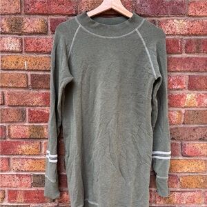 Free People Olive Green Long Sleeve Top